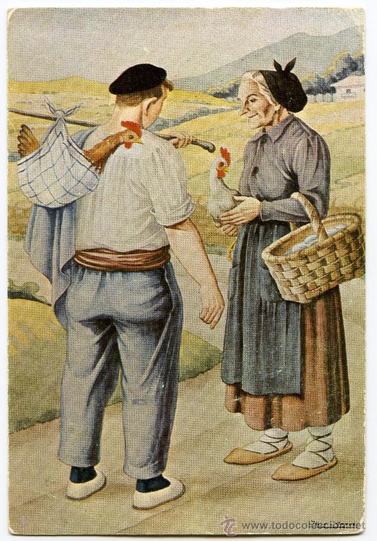 Postales: Postal Pais Vasco Jose Arrue Valle La compra Erostera