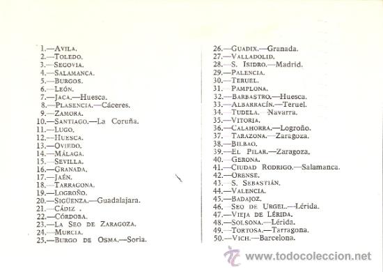 Postales: Catedrales de Espa&ntilde;a. Portada e Indice de la Colecci&oacute;n. - Foto 2