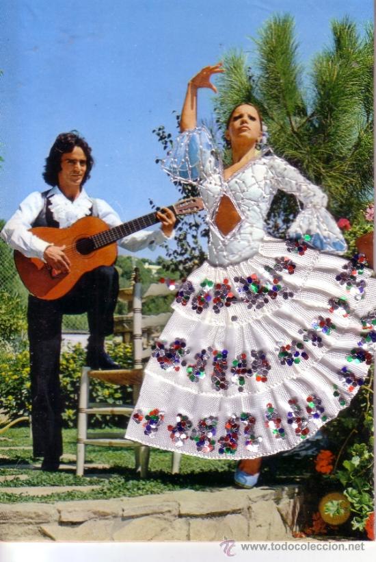 Cartes Postales: POSTAL FOLKLORICA DE ANDALUCIA - TRAJE EN TELA DE LA MUJER