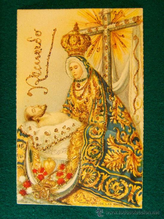 Postcards: NTRA. SRA. DE LAS ANGUSTIAS - RECUERDO - N&ordm; 74 - POSTAL SIN USAR - PURPURINA -A&Ntilde;OS 1960?
