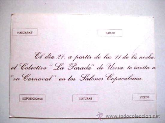 Postales: CARNAVAL EN USERA. A&Ntilde;OS 90. DISE&Ntilde;O. SIN CIRCULAR. ENVIO GRATIS&iexcl;&iexcl;&iexcl; - Foto 2