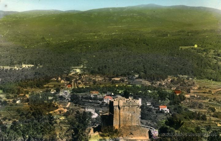 Postais: Villasobroso (Mondariz). coloreada. El castillo en un paisaje de ensue&ntilde;o. EBC