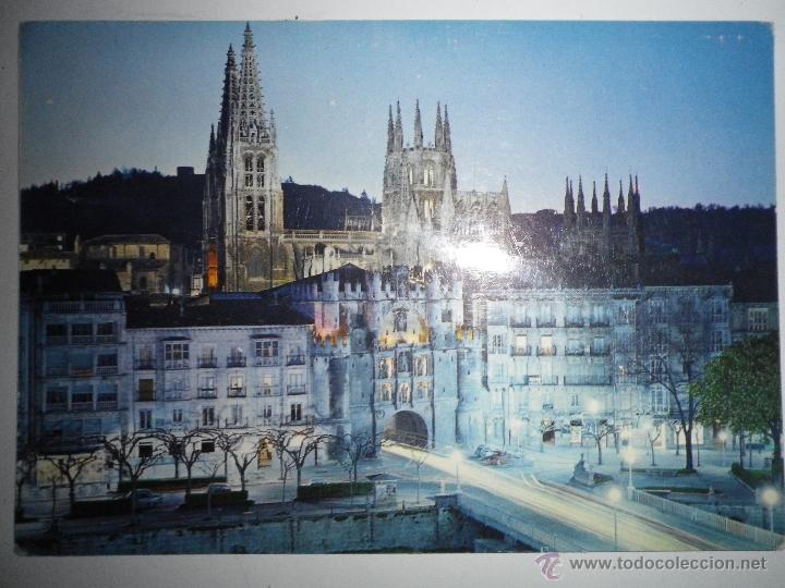 Postais: POSTAL BURGOS VISTA NOCTURNA, CIRCULADA,   A&Ntilde;OS 60