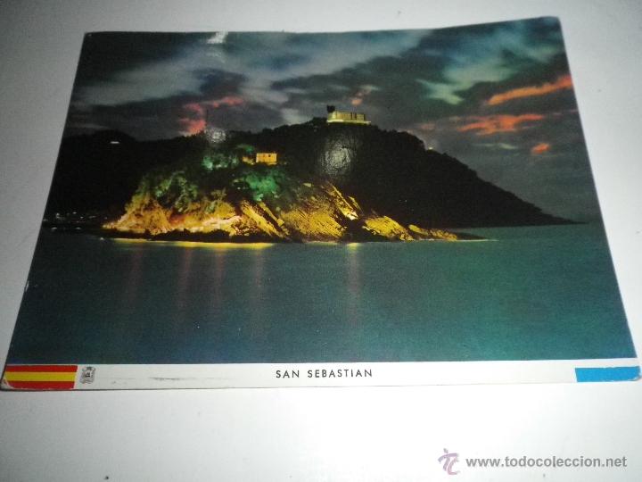 Postais: SAN SEBASTIAN  ISLA DE SANTA CLARA MONTE IGUELDO, CIRCULADA A&Ntilde;OS 60