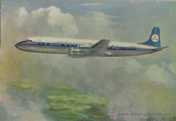 Postales: TARJETA POSTAL. ESPA&Ntilde;A. DOUGLAS DC-7C. - Foto 1