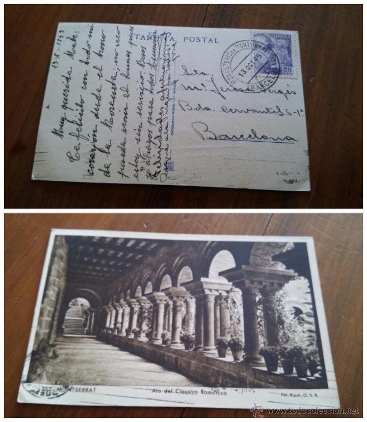 Postales: MONTSERRAT. BARCELONA. CIRCULADA EN 1945. - Foto 1
