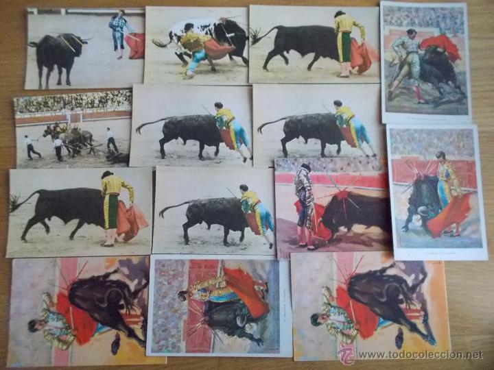 Postales: LOTE DE 15 POSTALES DE TOROS TAUROMAQUIA A&Ntilde;OS 60 70