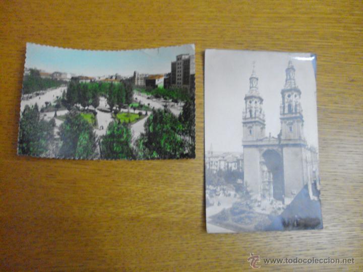 Postales: lote postales antiguas logro&ntilde;o - Foto 1