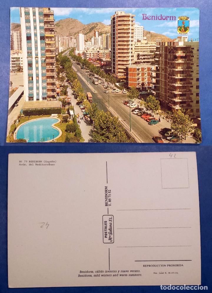 Postales: BENIDORM - AVENIDA DEL MEDITERR&Aacute;NEO - SPAIN - postcard - Foto 1