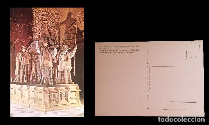 Postales: SEVILLA - CATEDRAL - MONUMENTO A LOS RESTOS DE COLON - postcard - Foto 1