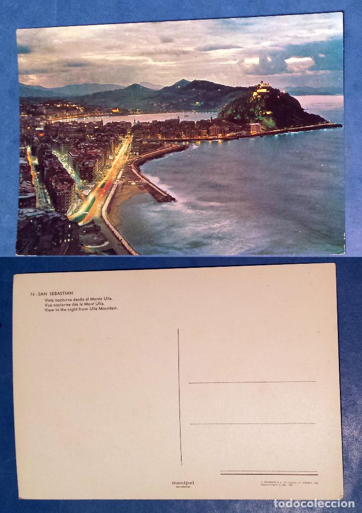 Cartes Postales: SAN SEBASTIAN - VISTA NOCTURNA DESDE EL MONTE ULIA - Postcard
