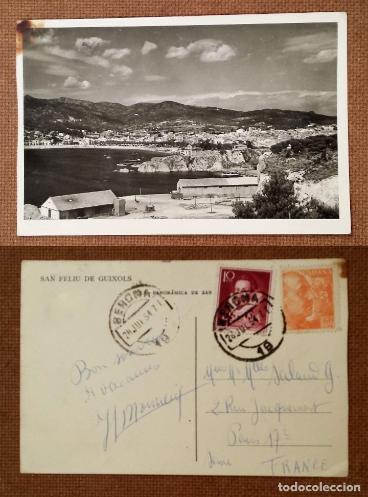 Postcards: SAN FELIU DE GUIXOLS - SPAIN - Postcard with SPAIN stamp 10 CTM + 60 CTM