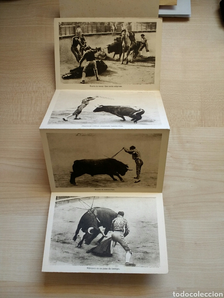 Postales: Bloc postal toros. Corrida completa. - Foto 2