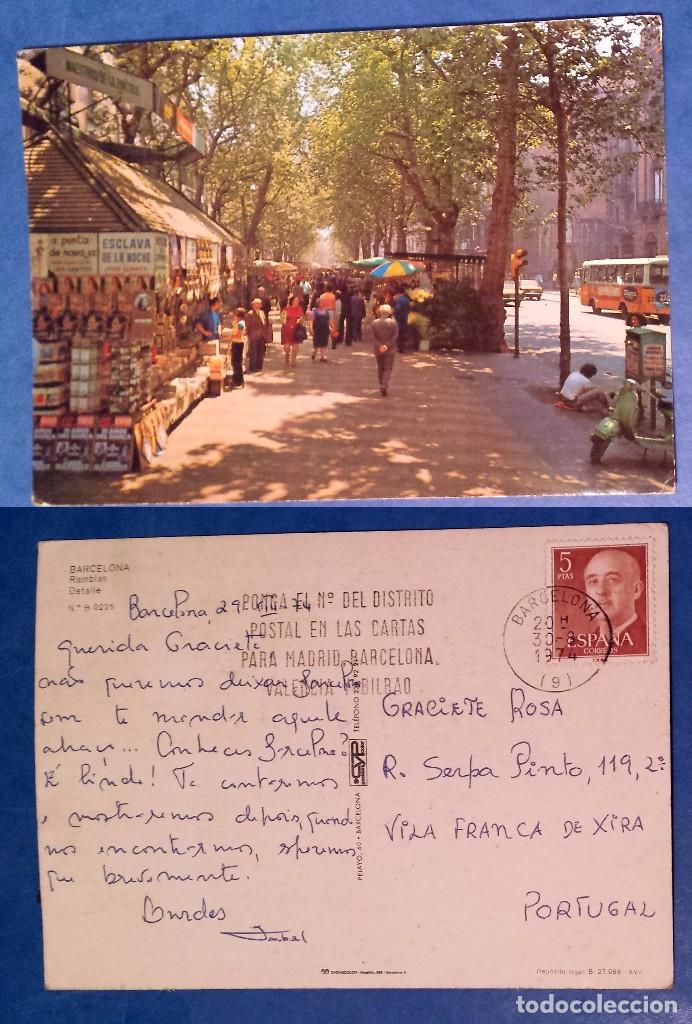 Postales: BARCELONA - RAMBLAS - POSTCARD 1974 - Foto 1