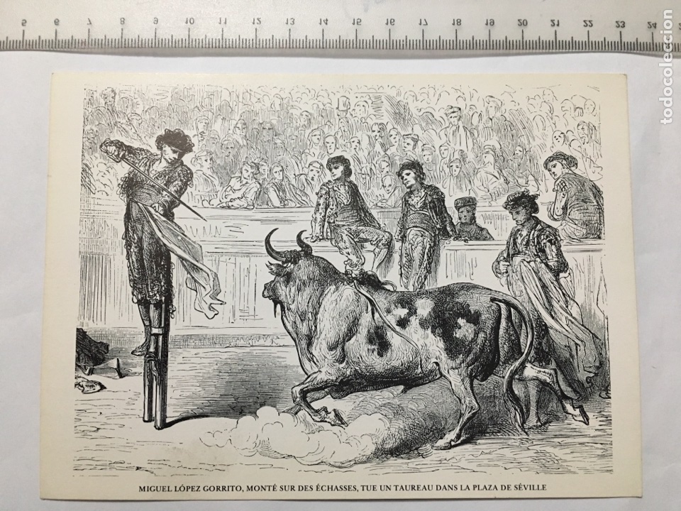Postais: Postal. MIGUEL L&Oacute;PEZ GORRITO, MONTE SUR DES ECHASSES, TUE UN TAUREAU DANS LA PLAZA DE SEVILLE. EDICI