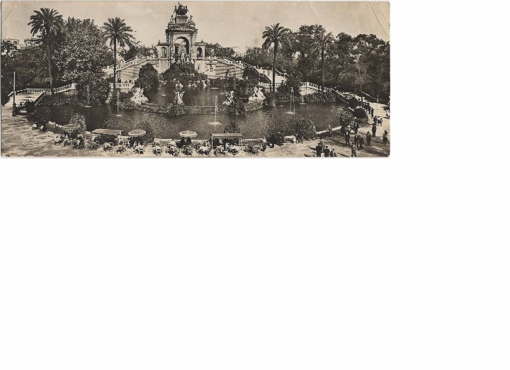 Postais: CASCADA DEL PARQUE DE LA CIUDADELA N&ordm; 16 Extra grande 22,5 cm x 9 cm