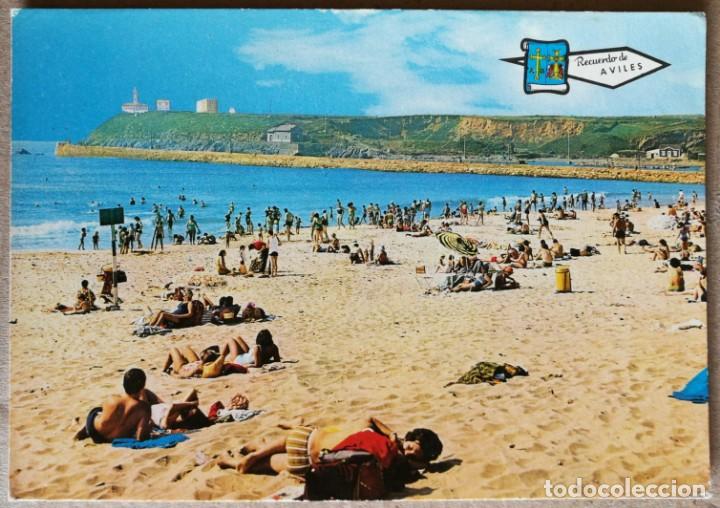 Cartoline: TARJETA POSTAL POSTALES PUBLICIDAD PLAYA AVILES ASTURIAS