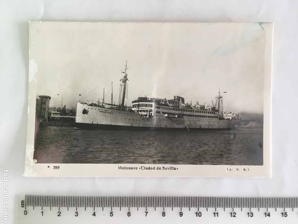 Postcards: POSTAL. MOTONAVE CIUDAD DE SEVILLA. J. V. B. H. 1940?