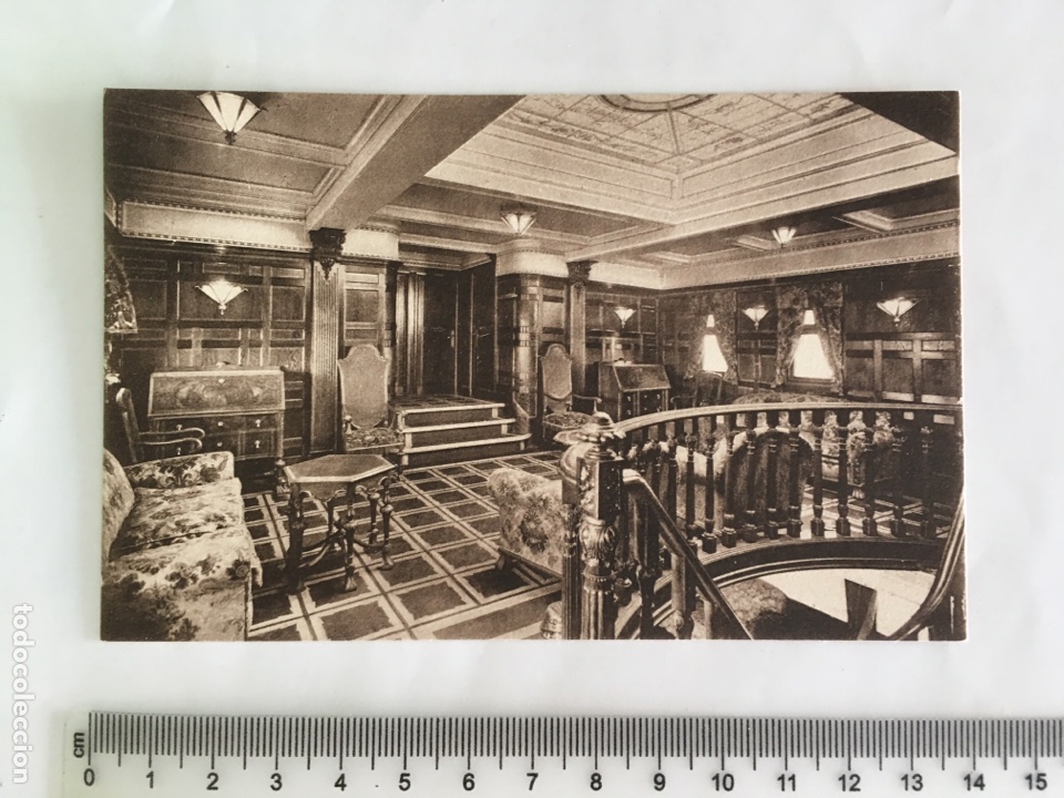 Postcards: POSTAL. C&Iacute;A TRANSMEDITERRANEA. CIUDAD DE ALICANTE. HALL. DEPARTAMENTO DE LUJO. H. 1960?