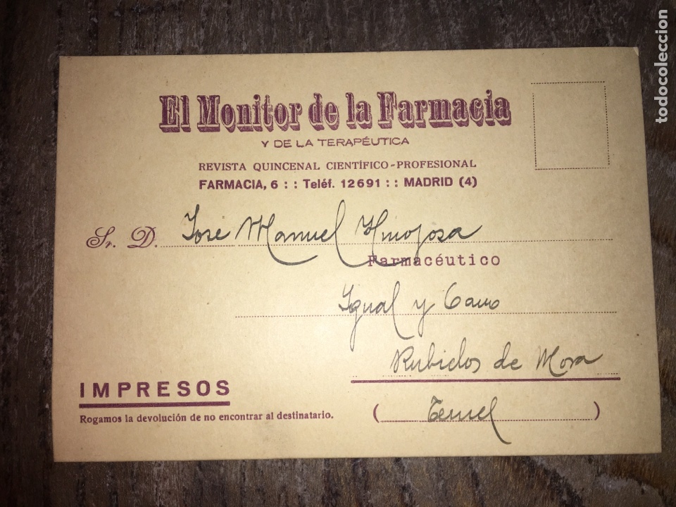 Postales: Tarjeta postal el monitor de farmacia