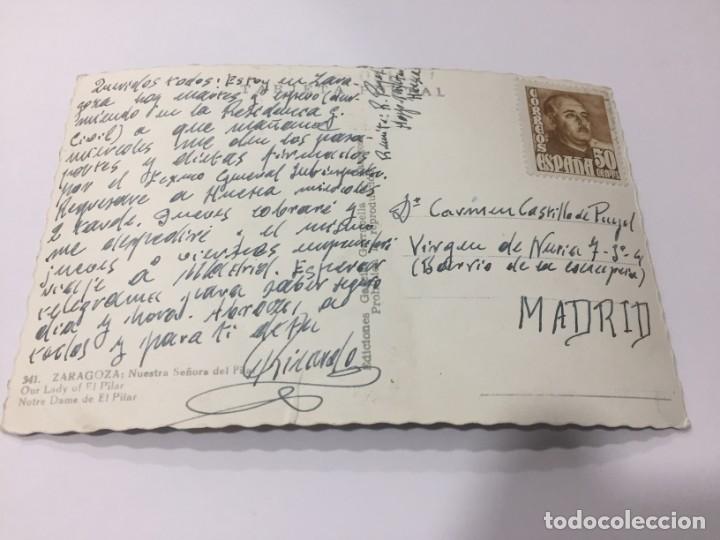 Postales: ZARAGOZA n&ordm; 341. NUESTRA SE&Ntilde;ORA DEL PILAR. - Foto 2