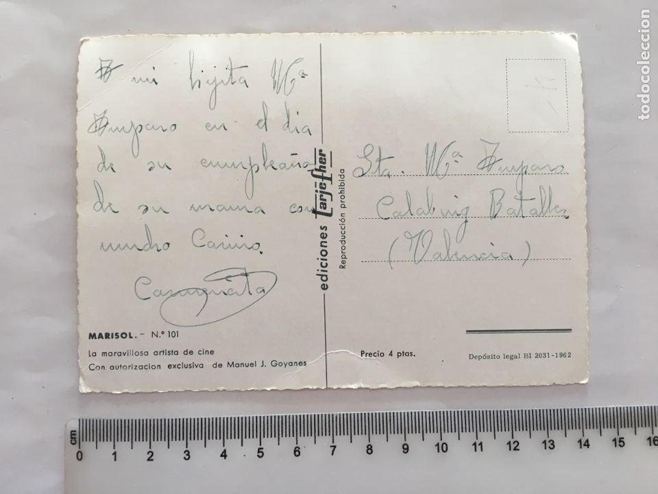 Postales: MARISOL. EDIC. TARJEFHER. A&Ntilde;O 1962 - Foto 2