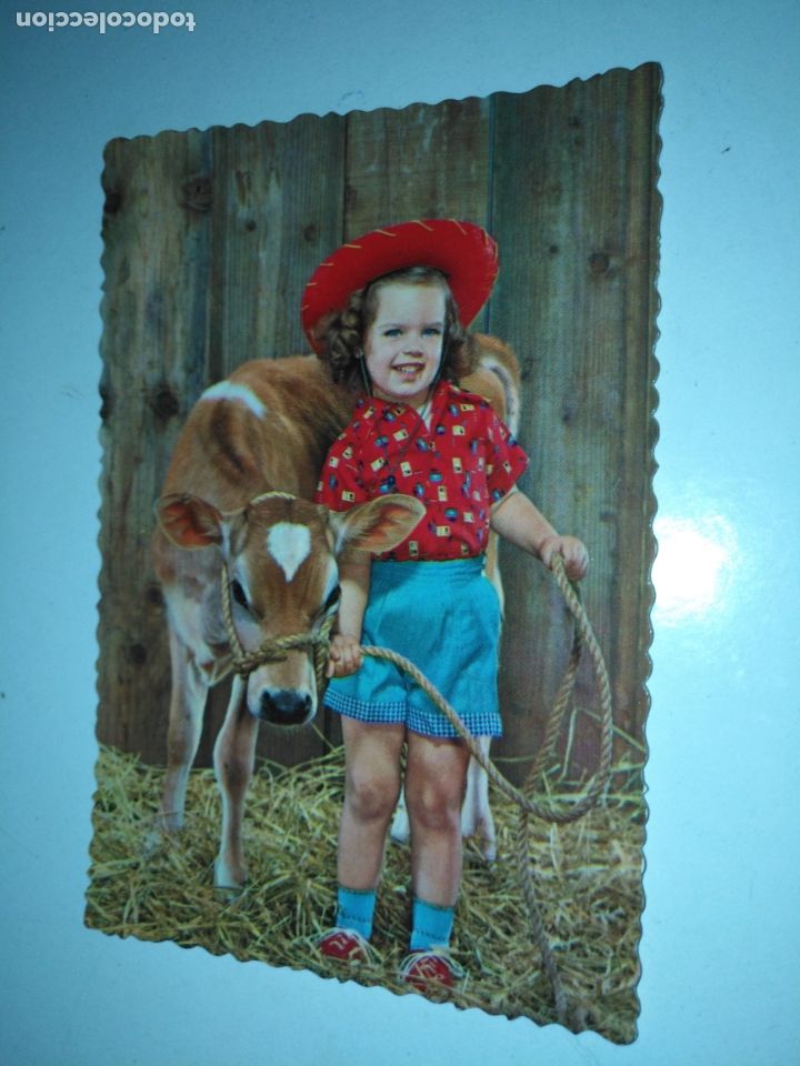 Cartoline: REF: ROSAR - HAGA SUS OFERTAS , POSTAL POSTALES SIN REVISAR - ni&ntilde;a con ternero C y Z