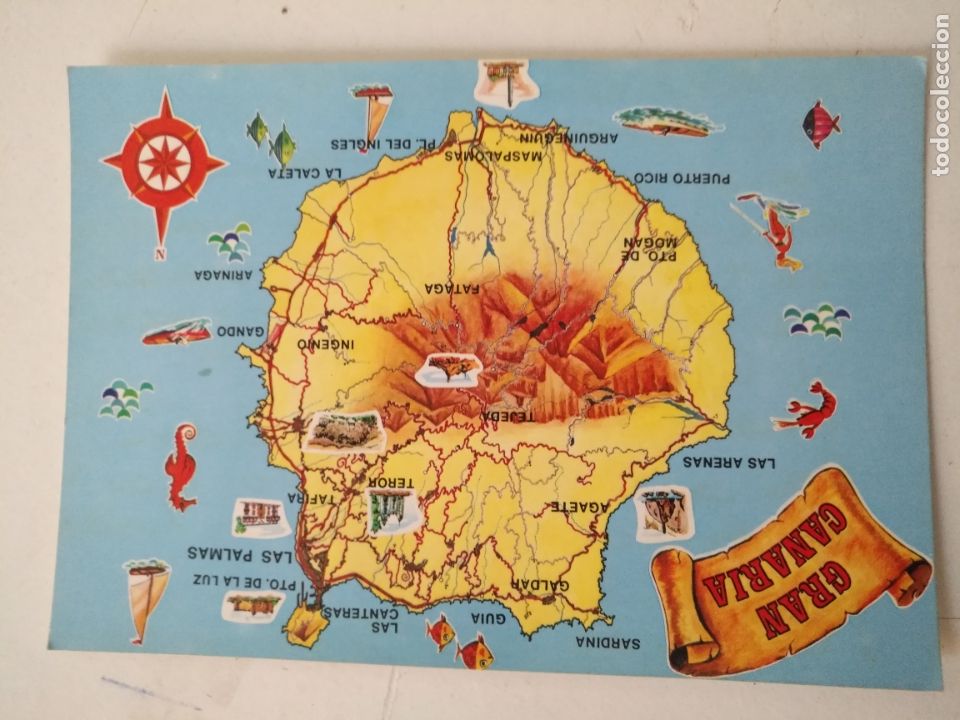 Cartoline: REF: ROSAR - HAGA SUS OFERTAS , POSTAL POSTALES SIN REVISAR - gran canaria mapa