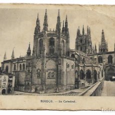 Postales: TARJETA POSTAL CATEDRAL DE BURGOS CIRCULADA CON SELLO DE FRANCO. Lote 187619560