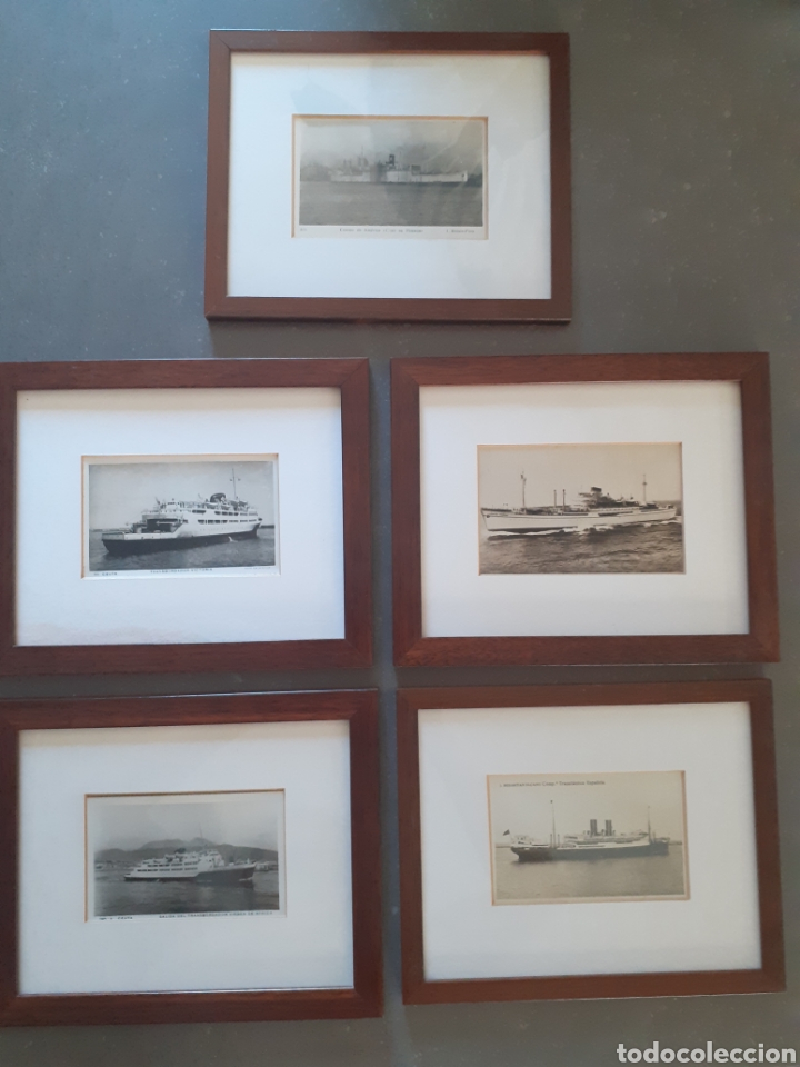 Postales: 5 cuadros con antiguas postales de barcos - Foto 1