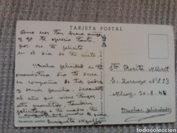 Postales: TARJETA POSTAL A&Ntilde;O 1945 - Foto 2