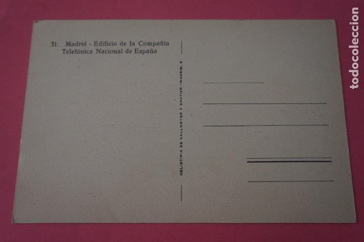 Postales: POSTAL SIN CIRCULAR BLANCO Y NEGRO DE EDIFICO COMPA&Ntilde;IA TELEFONICA MADRID LOTE 3 - Foto 2