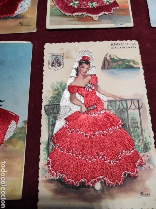 Postales: Postales bordadas Espa&ntilde;olas lote de ocho - Foto 4