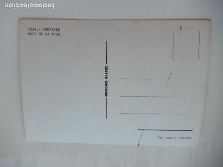 Postales: TENERIFE , MAPA DE LA ISLA - TARJETA POSTAL - Foto 2