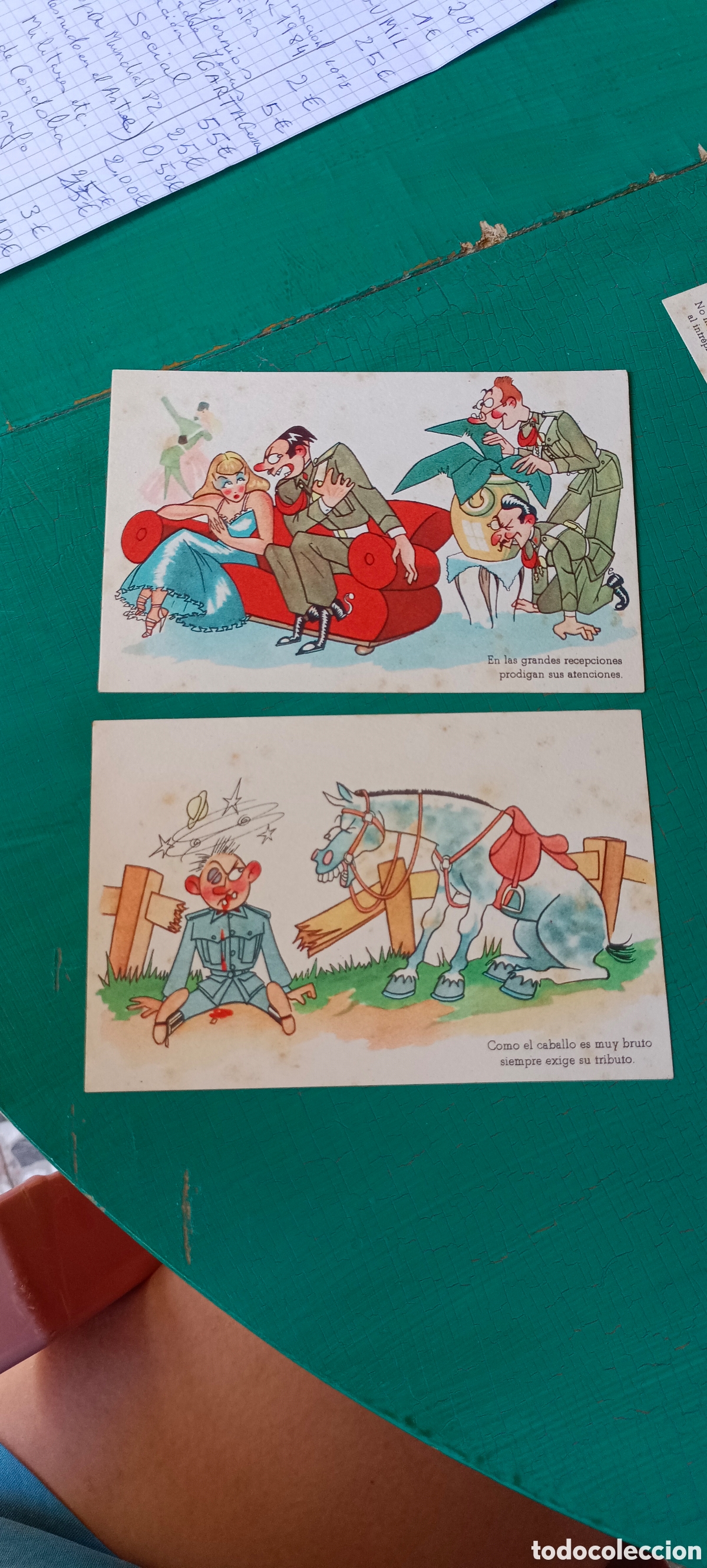 Postales: Tarjetas S&aacute;tiras militares (lote de 8) - Foto 2