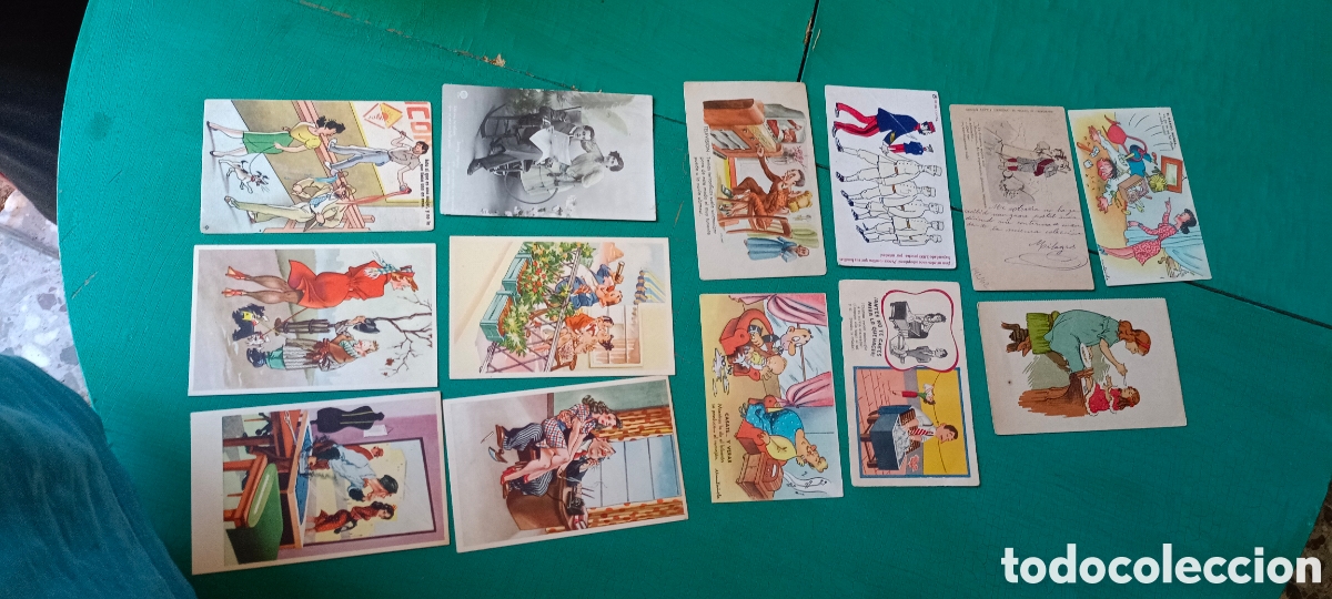 Postales: Postales c&oacute;micas y S&aacute;tiras (lote de 13) - Foto 1