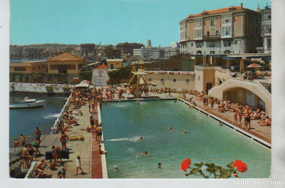 Postales: POSTAL PISCINA DE LA SOLANA LA CORU&Ntilde;A - Foto 1