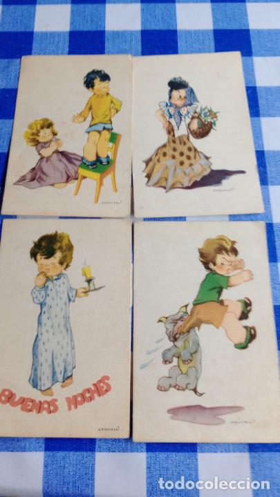 Postales: 4 POSTALES CON ILUSTRACIONES DE AROZTEGUI, ESCRITAS - Foto 1