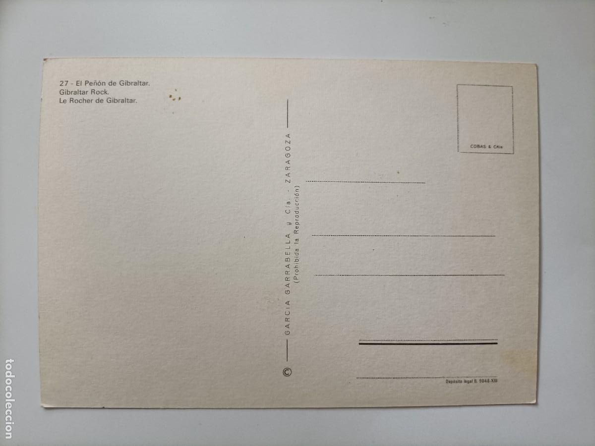 Postales: N&ordm;. 27 El Pe&ntilde;on de Gibraltar . Sin Circular - Foto 2