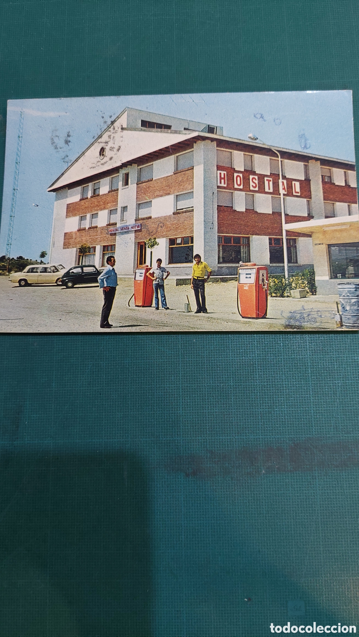 Postales: Matasellos calata&ntilde;azor Soria gasolinera muriel ediciones Par&iacute;s hostal - Foto 1