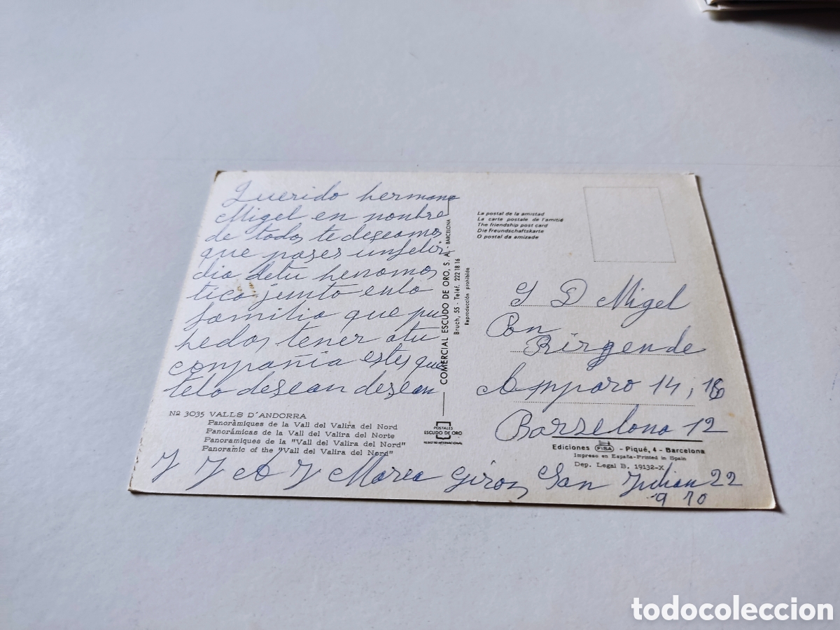 Postales: Postal Valls de Andorra - Foto 2