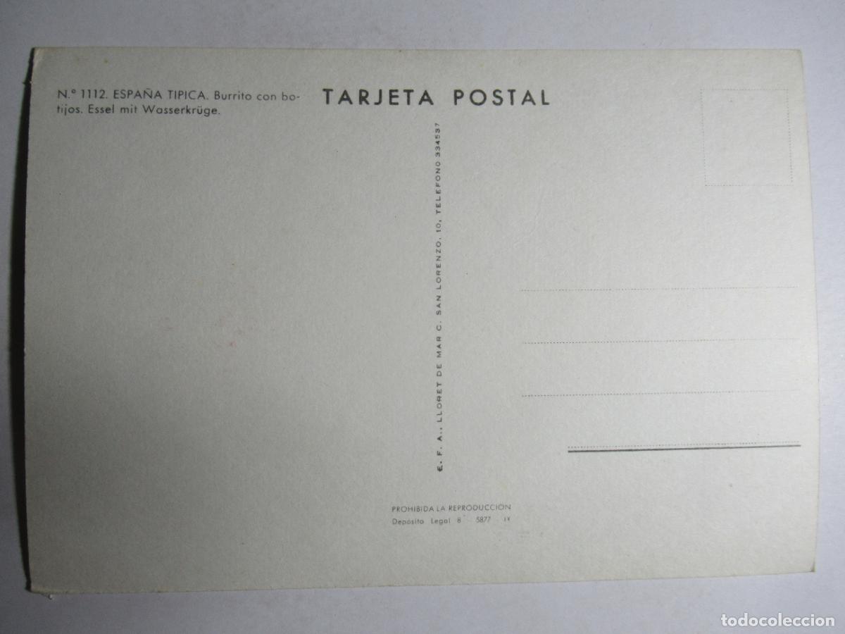 Postales: Espa&ntilde;a t&iacute;pica - Burrito con Botijos - Foto 2