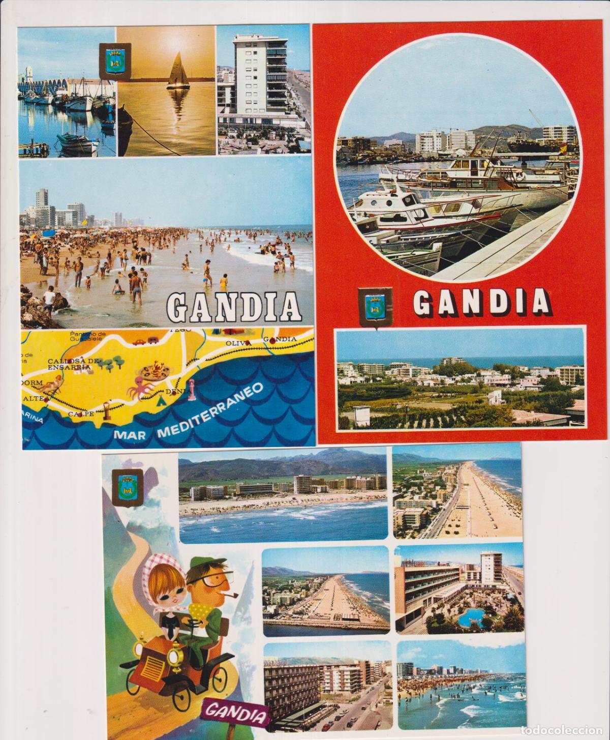 Postales: Gand&iacute;a. Lote de 3 Postales. sin circular - Foto 1