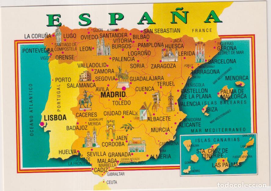 Postales: postal. mapa de Espa&ntilde;a. sin circular - Foto 1