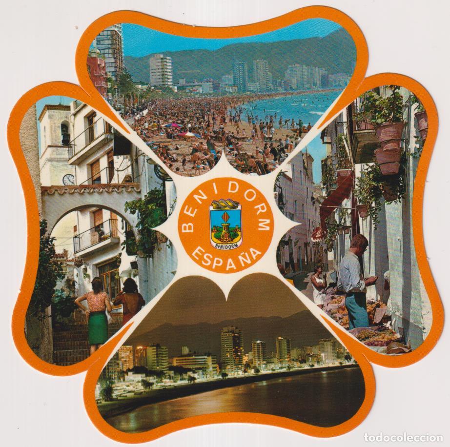 Postales: Benidorm. postal troquelada en forma de flor (15x15) sin circular - Foto 1