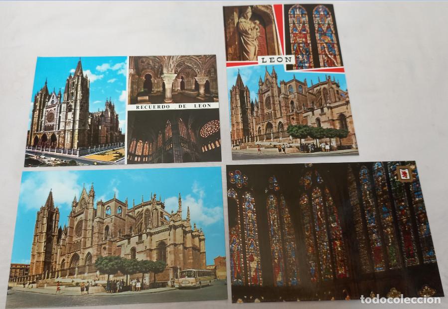 Postales: LOTE DE 4 POSTALES VINTAGE SIN USAR DE LEON - Foto 1