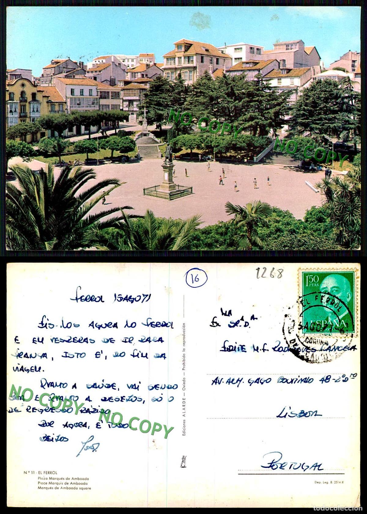 Postales: [ EC 01268 ] - ESPANA - EL FERROL - PLAZA MARQUES DE AMBOADA - Foto 1