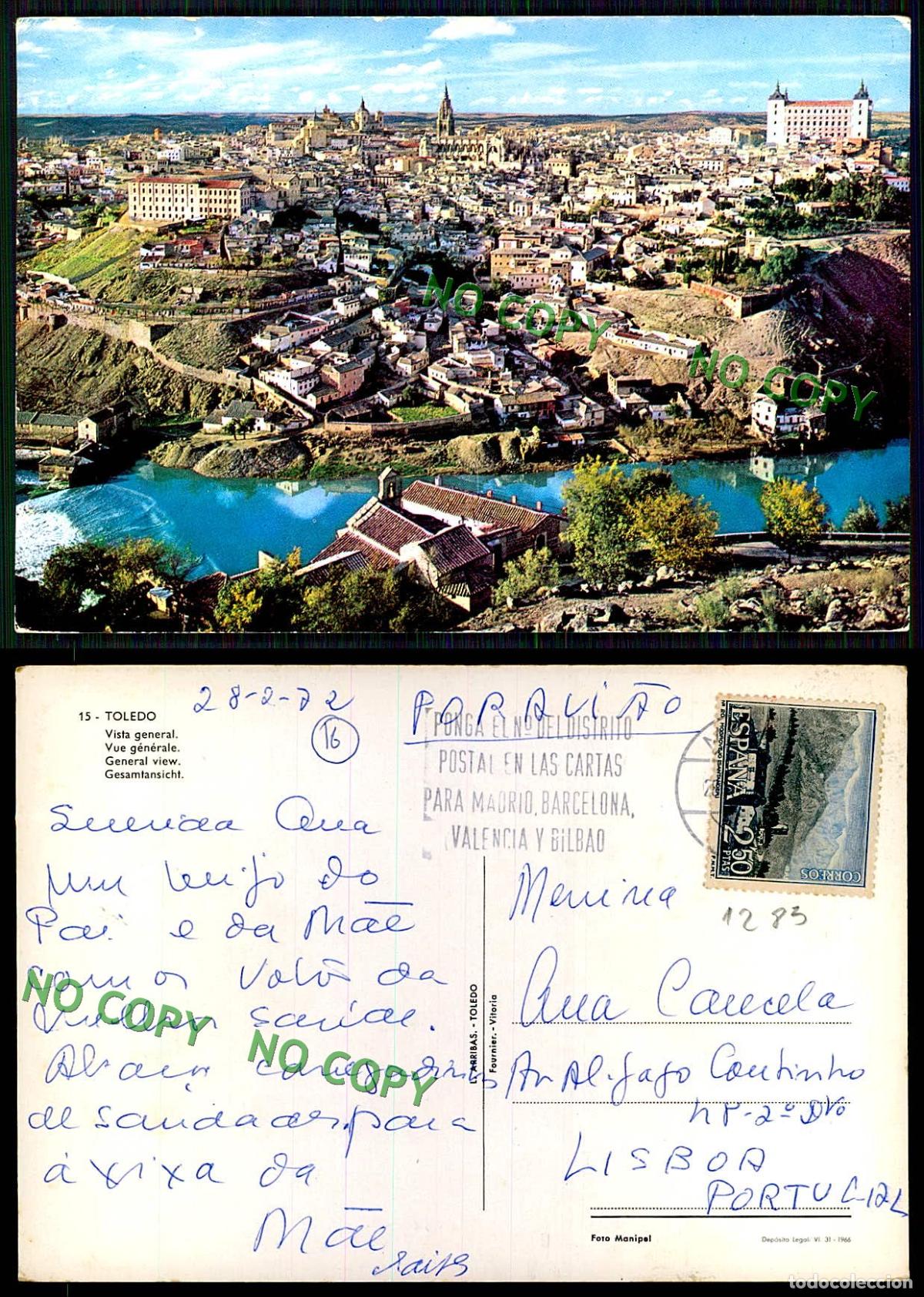 Postales: [ EC 01285 ] - ESPANA - TOLEDO - VISTA GENERAL - Foto 1