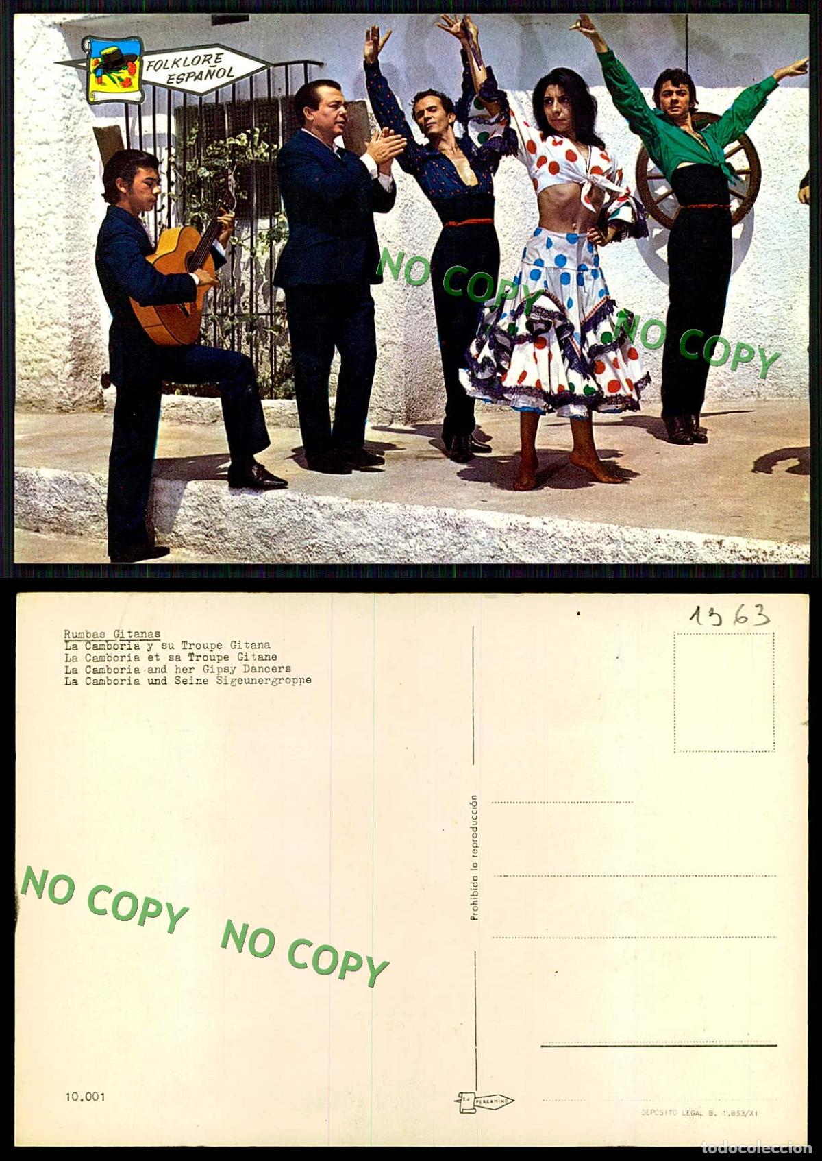 Postales: [ EC 01363 ] - ESPANA - RUMBES GITANAS - LA CAMBORIA Y SU TROUPE GITANA - Foto 1