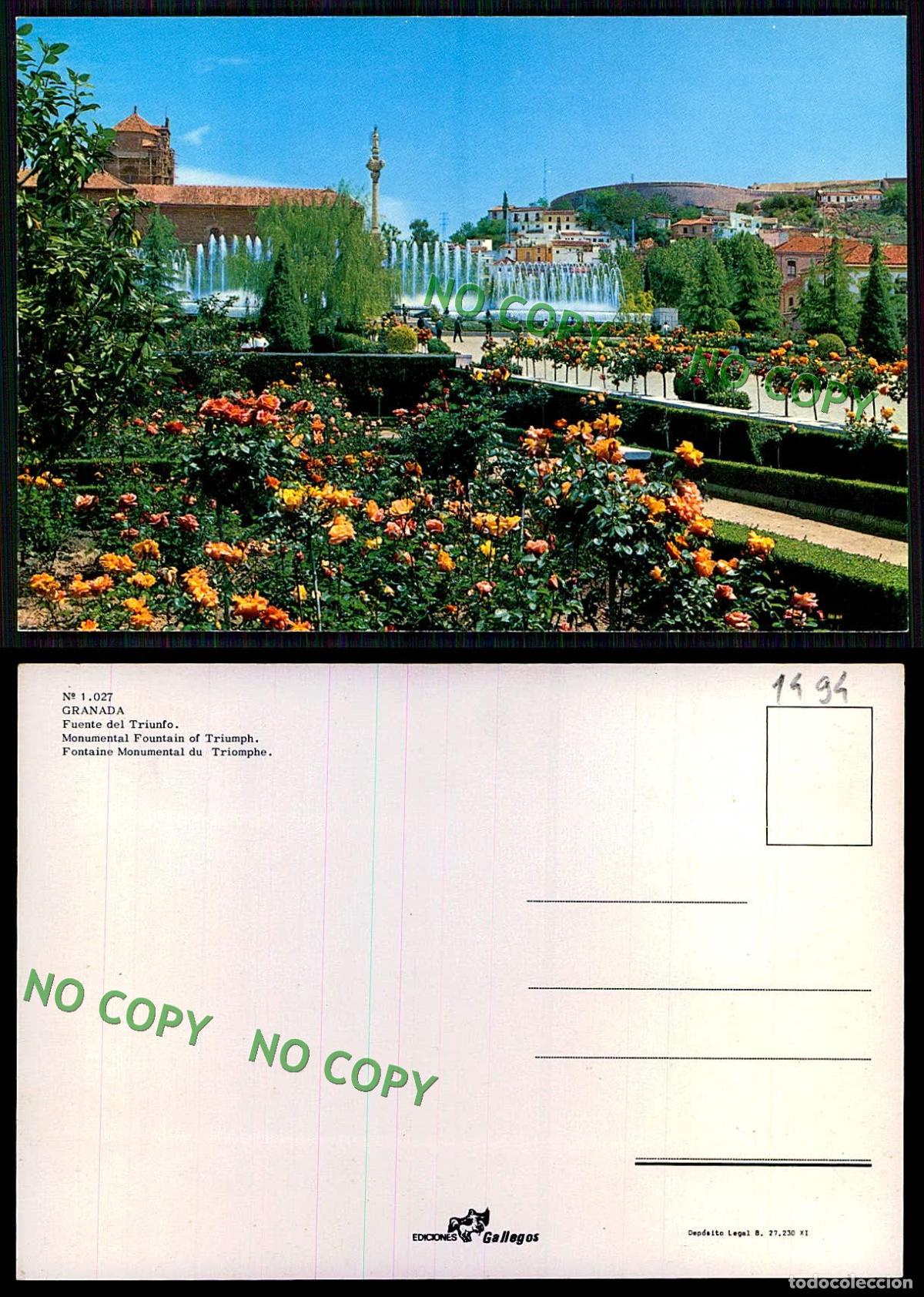 Postales: [ EC 01494 ] - ESPANA - GRANADA - FUENTE DEL TRIUNFO - Foto 1